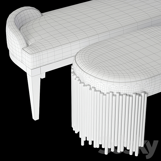 Bernhardt Calista Bench 3DSMax File - thumbnail 3