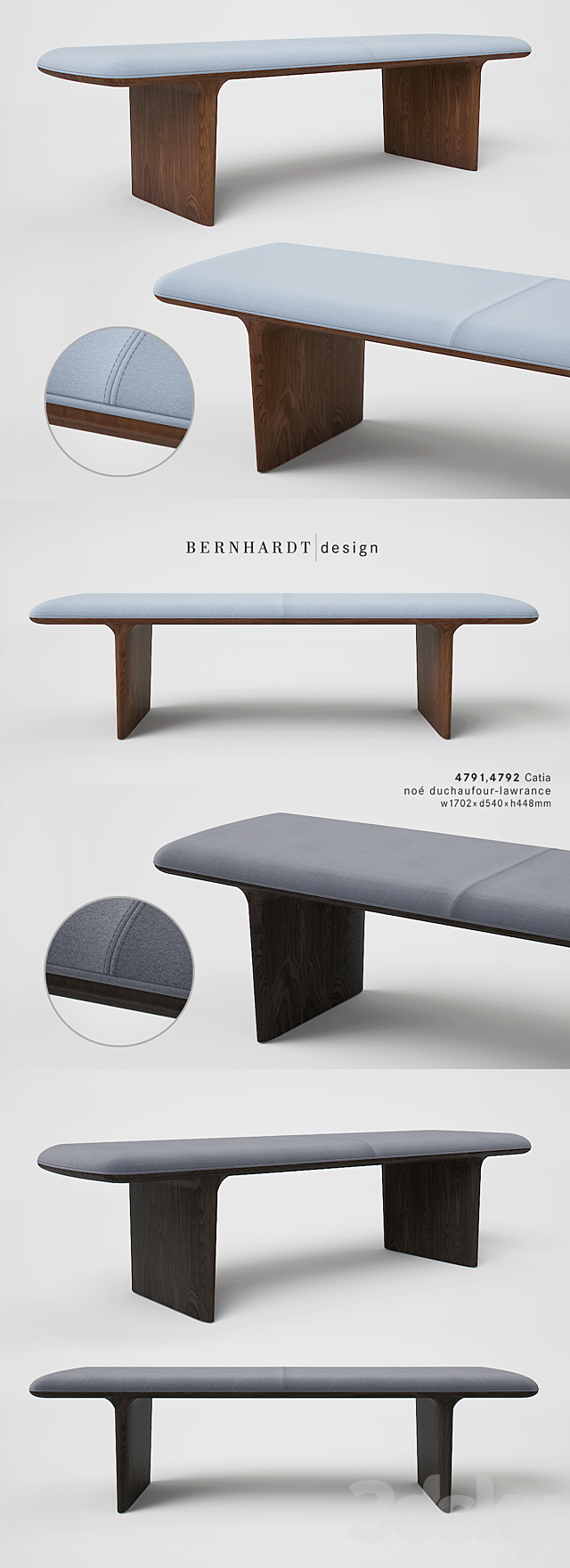 Bernhardt Design Catia Bench 3DS Max Model - thumbnail 3