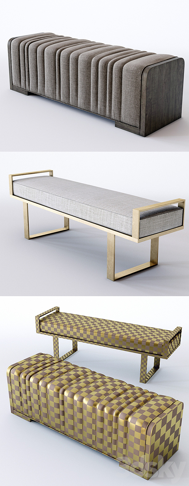 Bernhardt Profile Bench 3ds Max - thumbnail 2