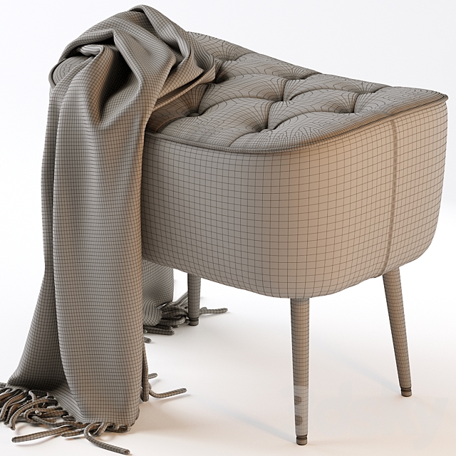 BIRDROCK HOME Tufted Curve Leather Ottoman 3DSMax File - thumbnail 7