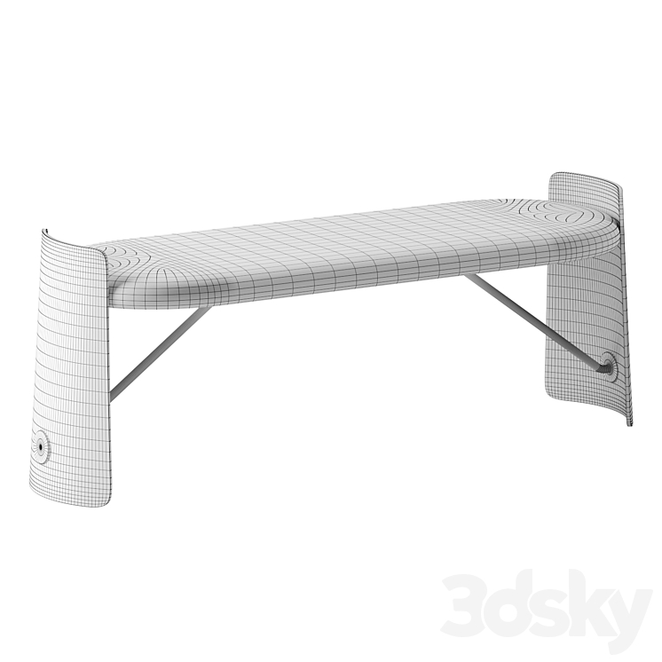 Biscotto bench by Dante 3DS Max Model - thumbnail 2