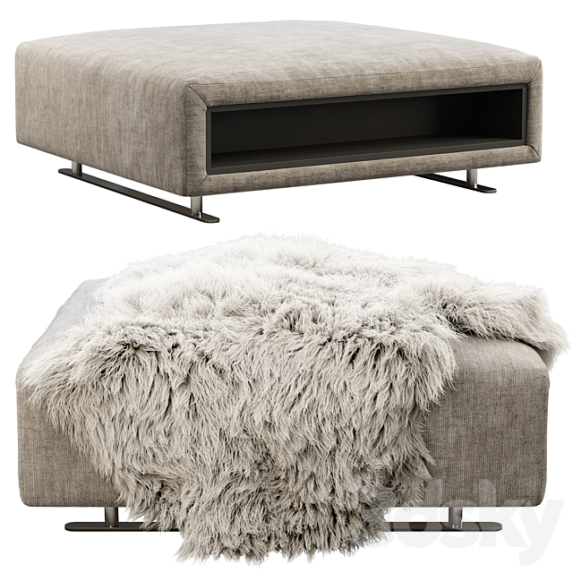 BoConcept Hampton footstool with storage 3DS Max Model - thumbnail 2