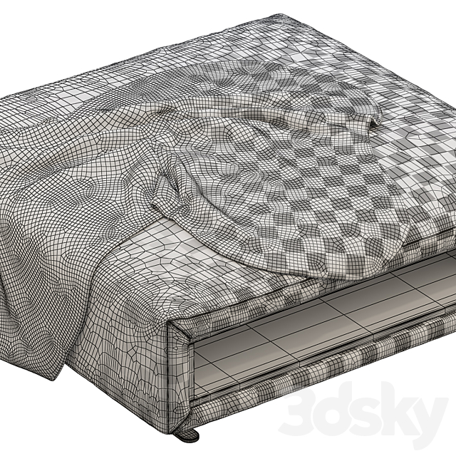 BoConcept Hampton footstool with storage 3DS Max Model - thumbnail 5