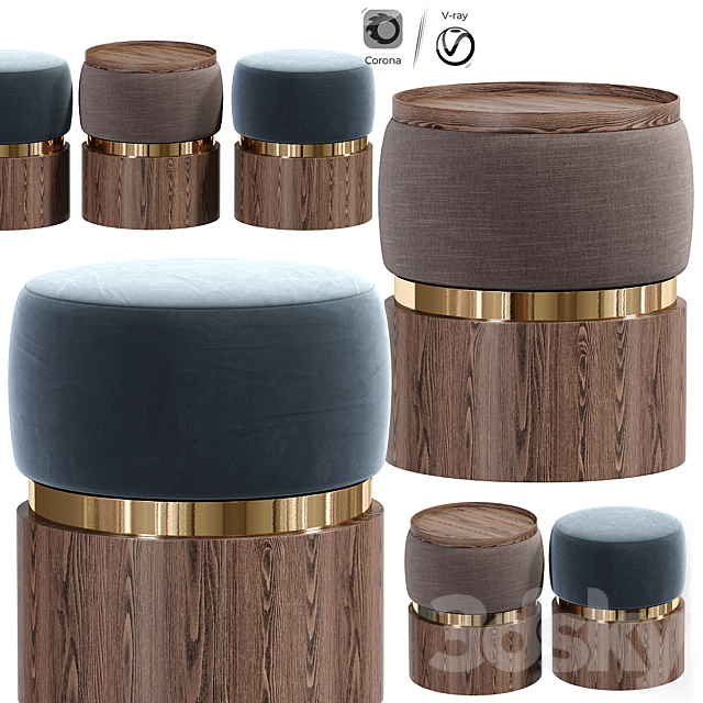 Bonnie Modern Ottoman Pouf Stool 3DSMax File - thumbnail 1