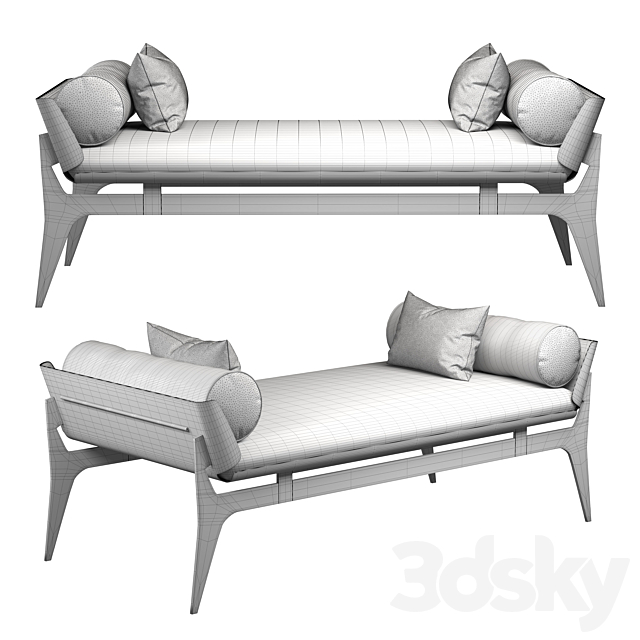 Boudoir daybed by gabriel scott 3DSMax File - thumbnail 2