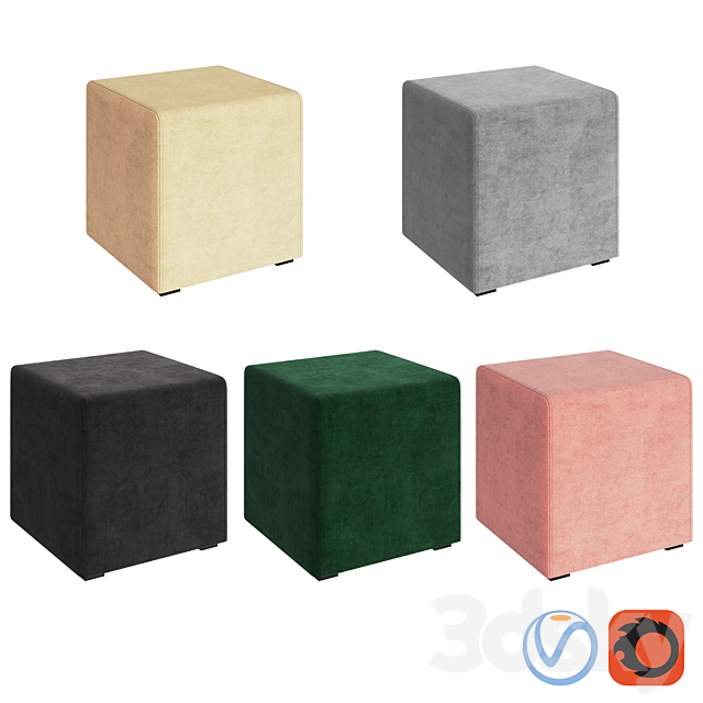 Box Ottoman Colors 3ds Max - thumbnail 1