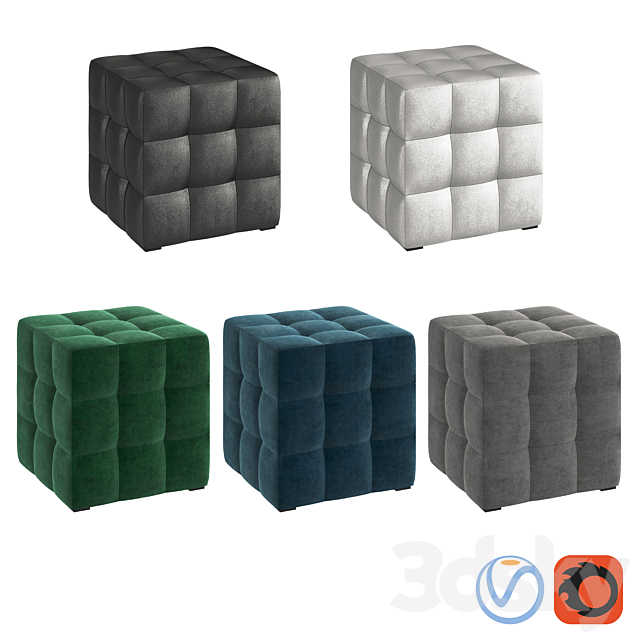 Box Ottoman Colors 3ds Max - thumbnail 1