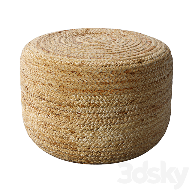 Braided jute pouf 3DSMax File - thumbnail 1