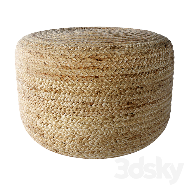 Braided jute pouf 3DSMax File - thumbnail 2