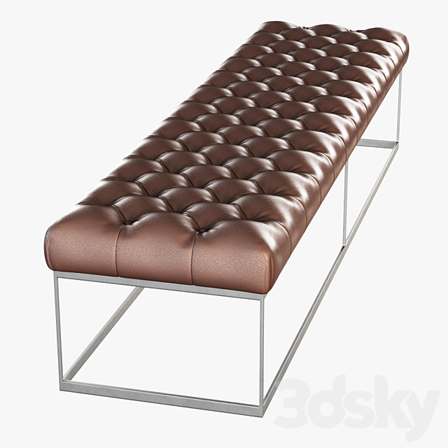 Brown leather banquette eich _ 0432 3DS Max Model - thumbnail 2