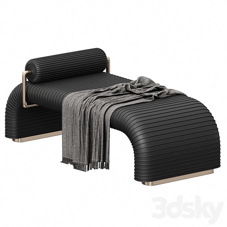 CADE DAYBED-GRAPHITE LEATHER 3DS Max Model - thumbnail 2