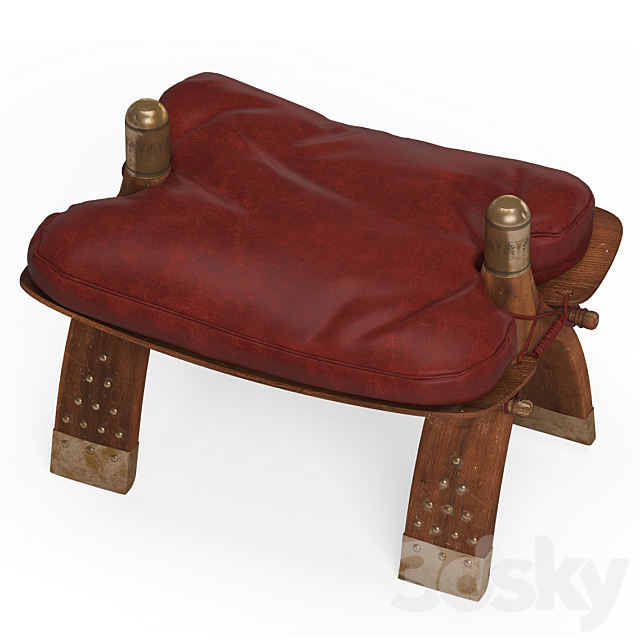 Camel saddle stool 3ds Max - thumbnail 2