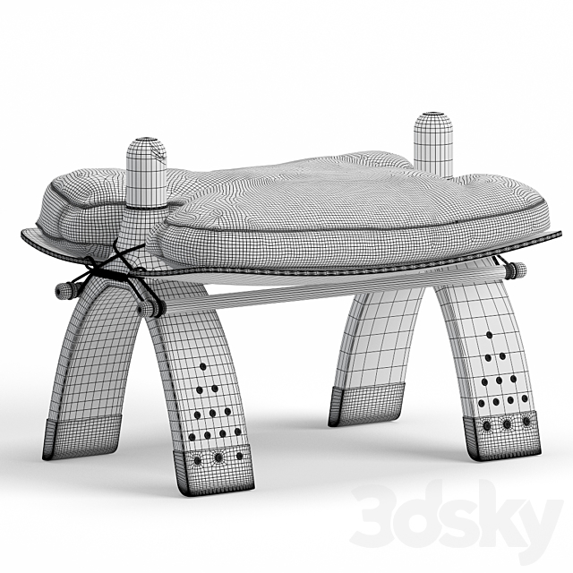 Camel saddle stool 3ds Max - thumbnail 3