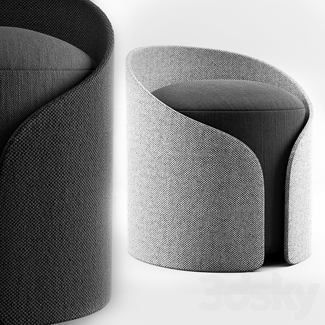 CARDIGAN POUF 3DS Max Model - thumbnail 2