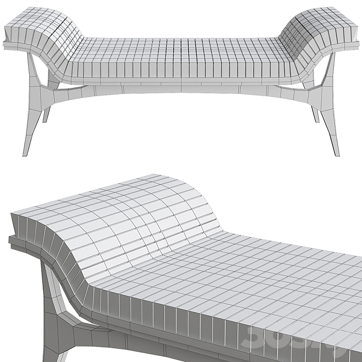 Cast Bench HOLLY HUNT 3DS Max - thumbnail 2