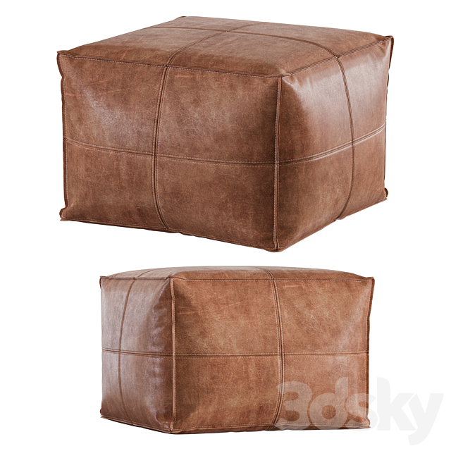 Cb2 _ Leather Pouf 3DSMax File - thumbnail 1