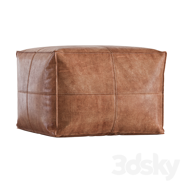 Cb2 _ Leather Pouf 3DSMax File - thumbnail 2