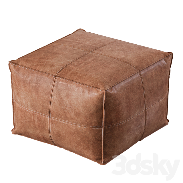 Cb2 _ Leather Pouf 3DSMax File - thumbnail 3