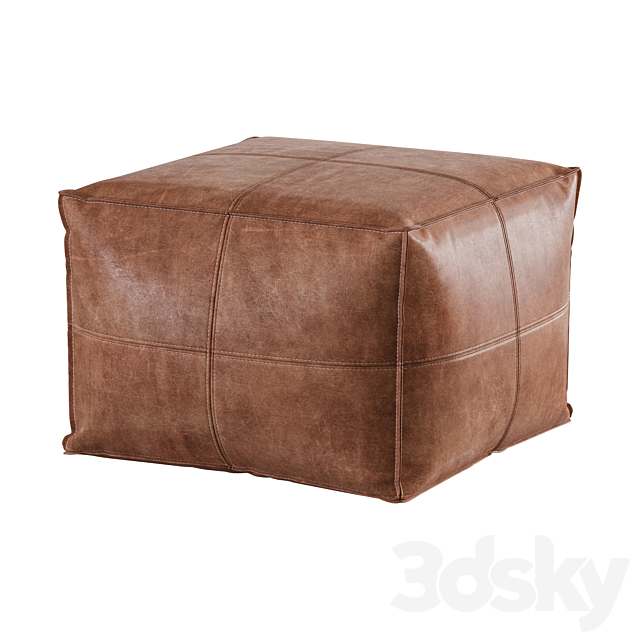 Cb2 _ Leather Pouf 3DSMax File - thumbnail 4