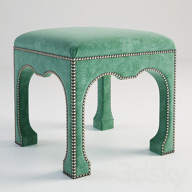 Century Furniture Chow Ottoman 3DS Max Model - thumbnail 1