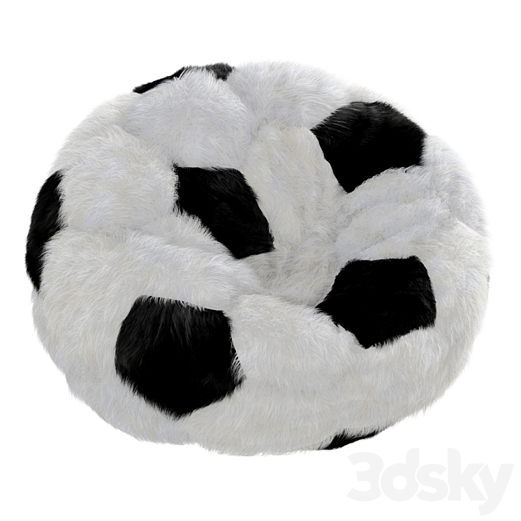 Chair bag soccer ball made of wool 3DS Max Model - thumbnail 2