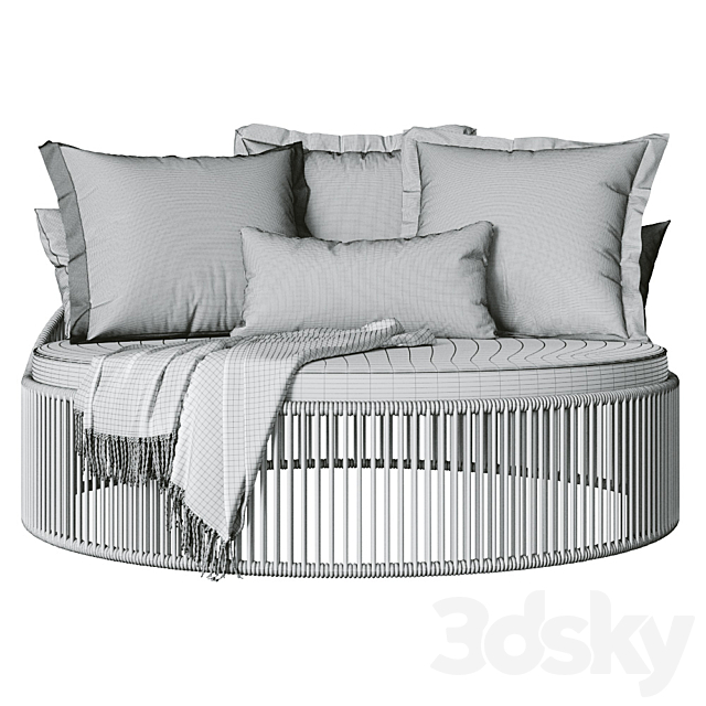 Chaise daybed tropical 3DS Max Model - thumbnail 3