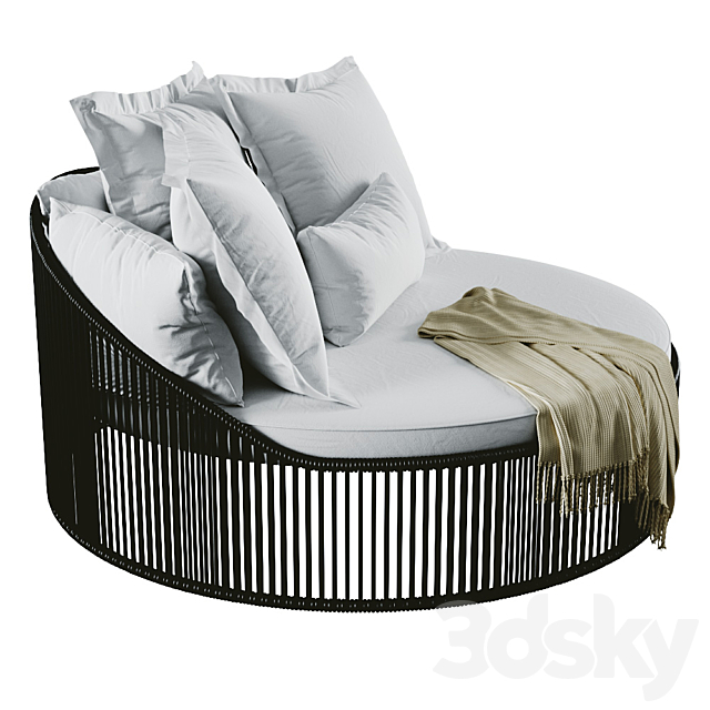 Chaise daybed tropical 3DS Max Model - thumbnail 5