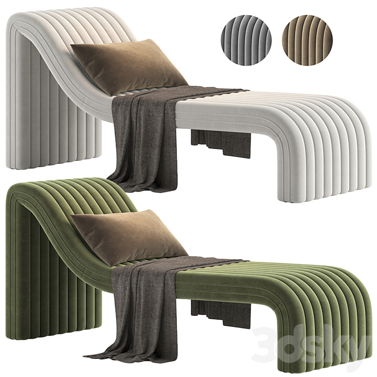 Chaise Lounge 3DS Max Model - thumbnail 1