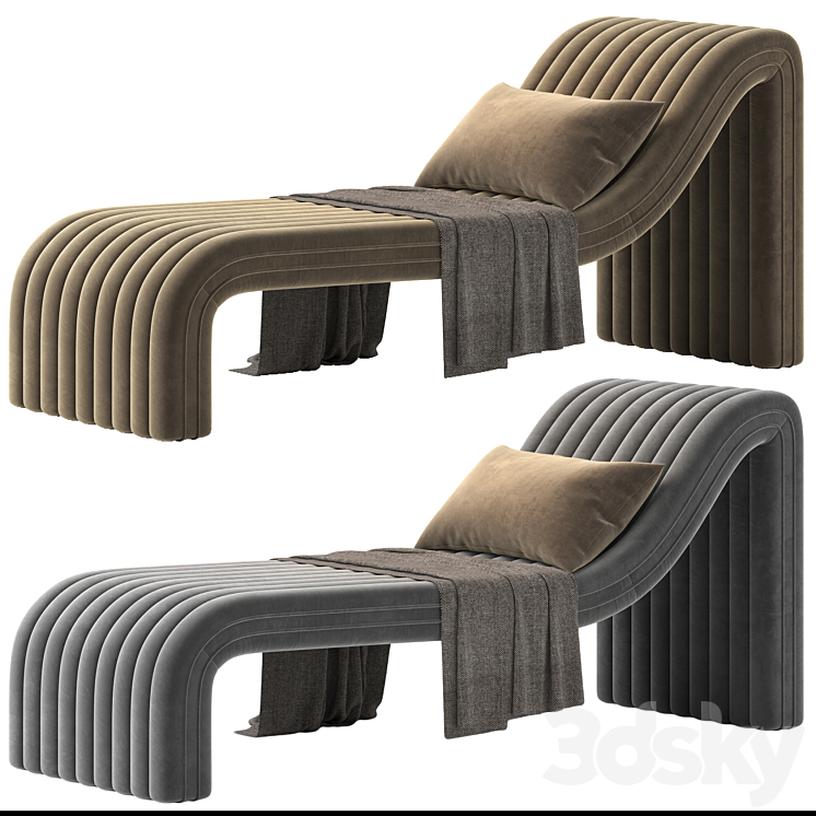 Chaise Lounge 3DS Max Model - thumbnail 2