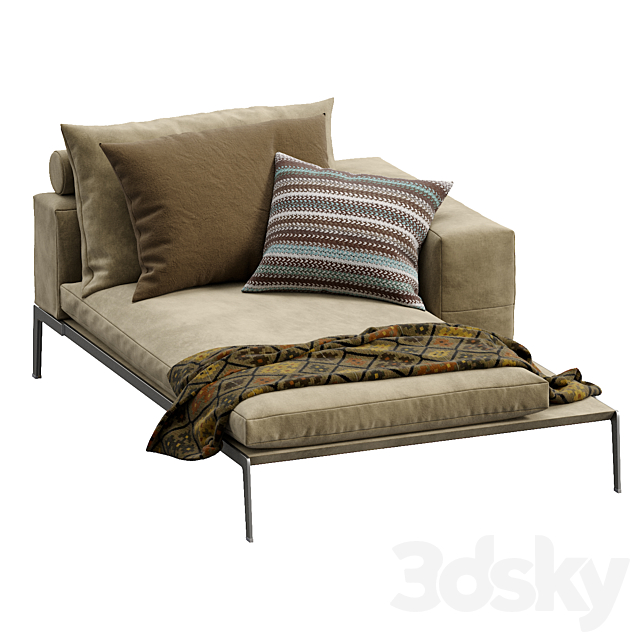 Chaise Lounge Lifesteel By Flexform 3DS Max Model - thumbnail 3