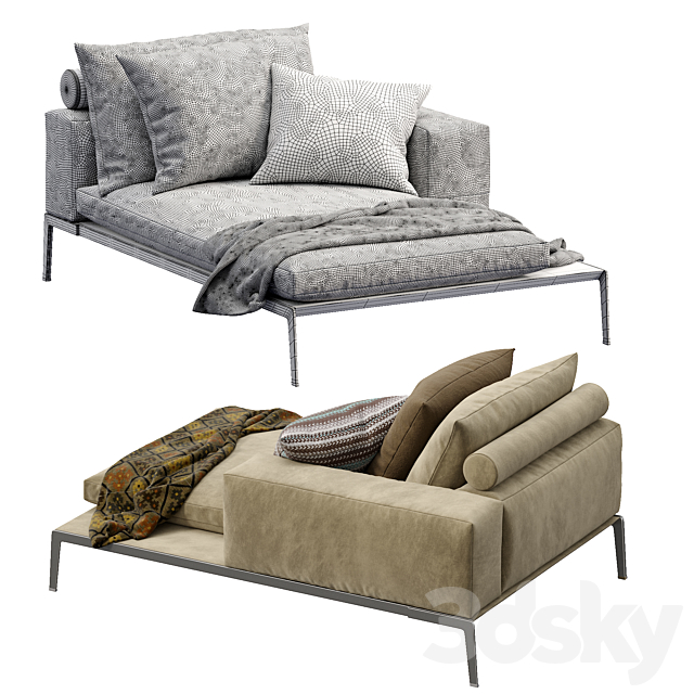 Chaise Lounge Lifesteel By Flexform 3DS Max Model - thumbnail 5