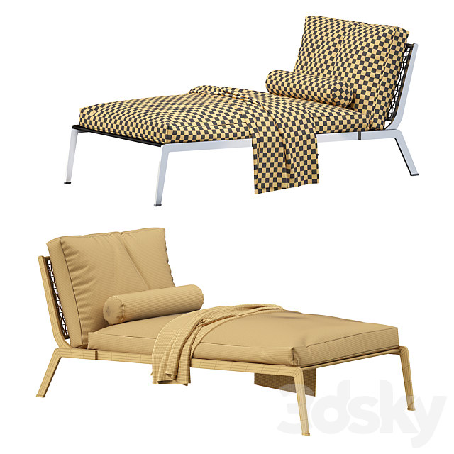 Chaiselongue Flexform Happy 3DS Max Model - thumbnail 5