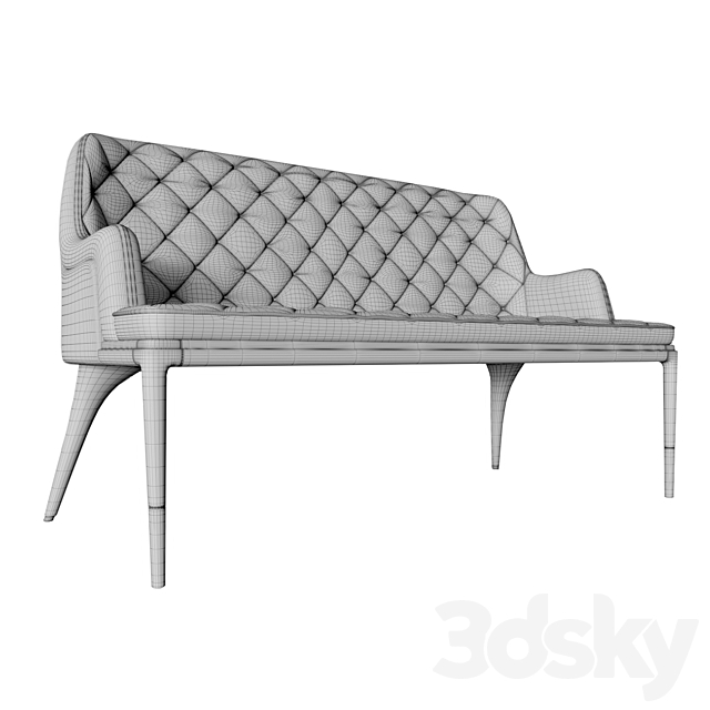 Charla Two Seat Sofa 3DS Max Model - thumbnail 3