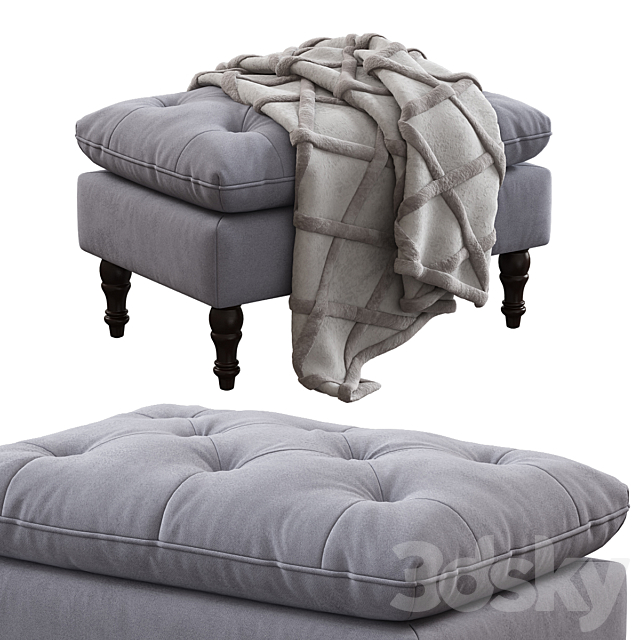 Christopher Knight Home _ Tufted Ottoman 3ds Max - thumbnail 1