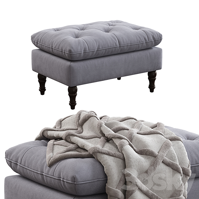 Christopher Knight Home _ Tufted Ottoman 3ds Max - thumbnail 2