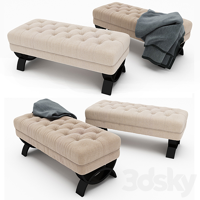 Christopher Knight Home Scarlette Tufted Fabric Ottoman Bench 3DS Max Model - thumbnail 1