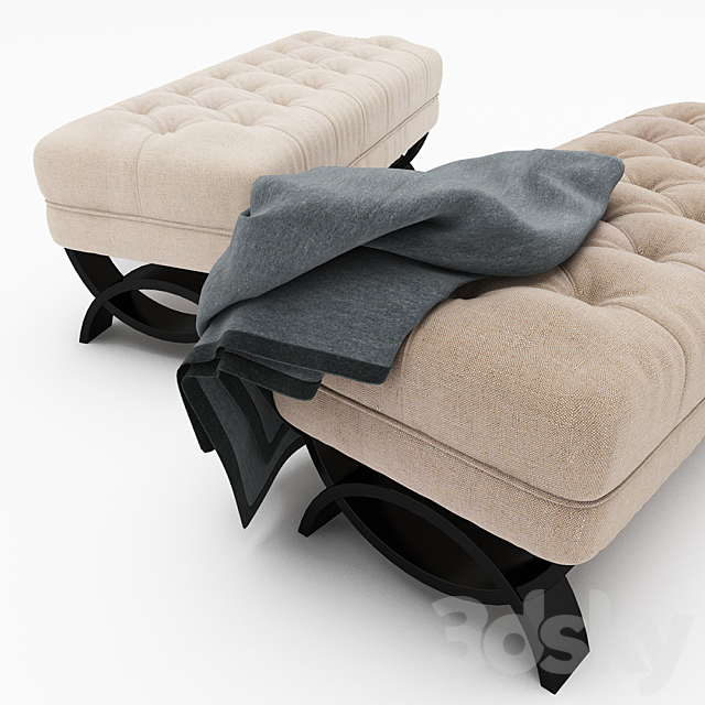 Christopher Knight Home Scarlette Tufted Fabric Ottoman Bench 3DS Max Model - thumbnail 2