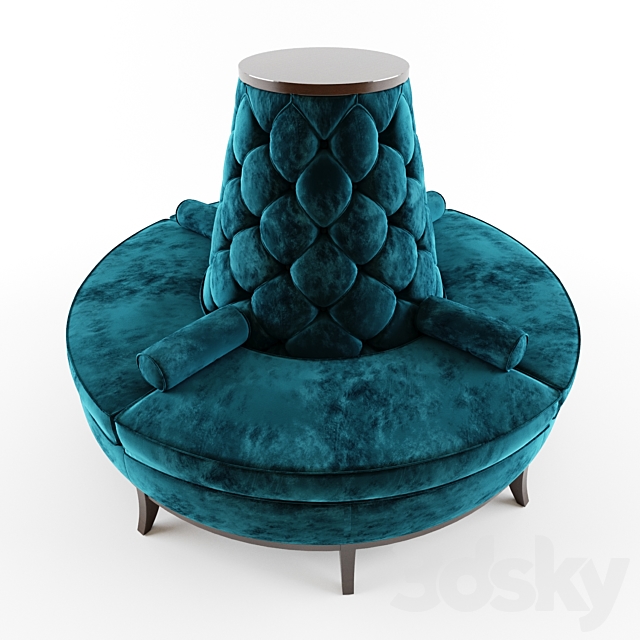 Circle Banquette Settee Lobby sofa 3DSMax File - thumbnail 1