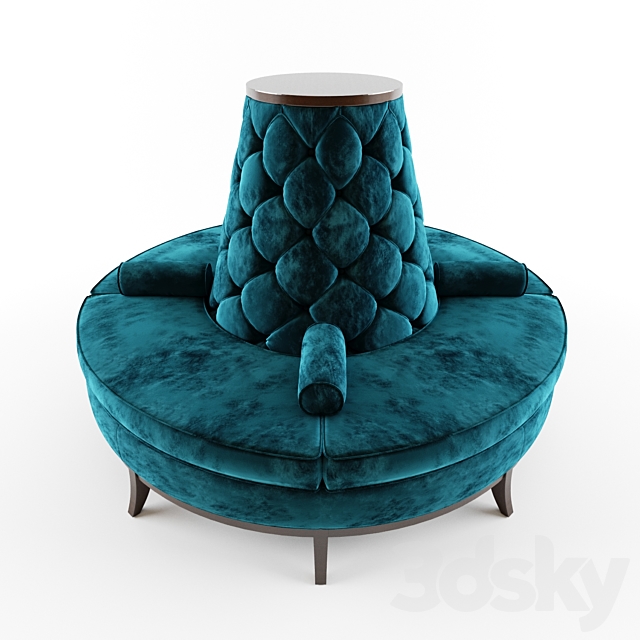 Circle Banquette Settee Lobby sofa 3DSMax File - thumbnail 2