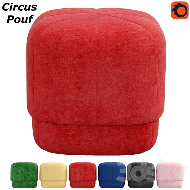 Circus Pouf – Stool Small 3ds Max - thumbnail 1