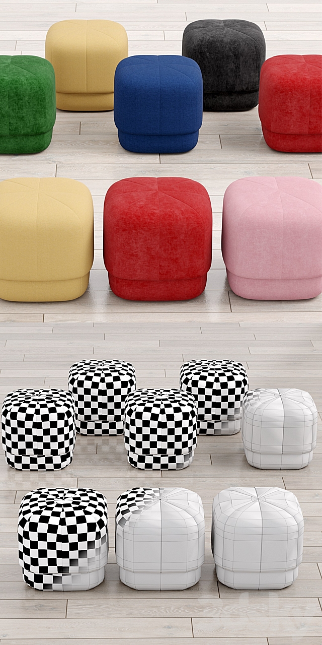 Circus Pouf – Stool Small 3ds Max - thumbnail 2