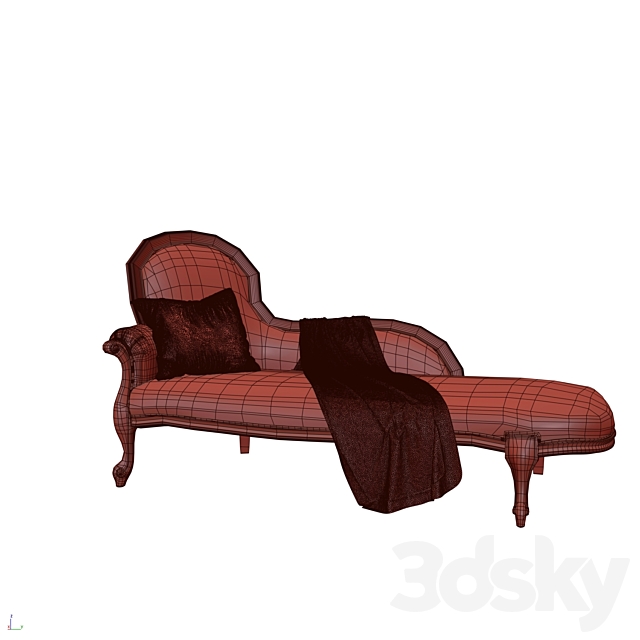 Classic Carpanese upholstered bench 3DS Max Model - thumbnail 3