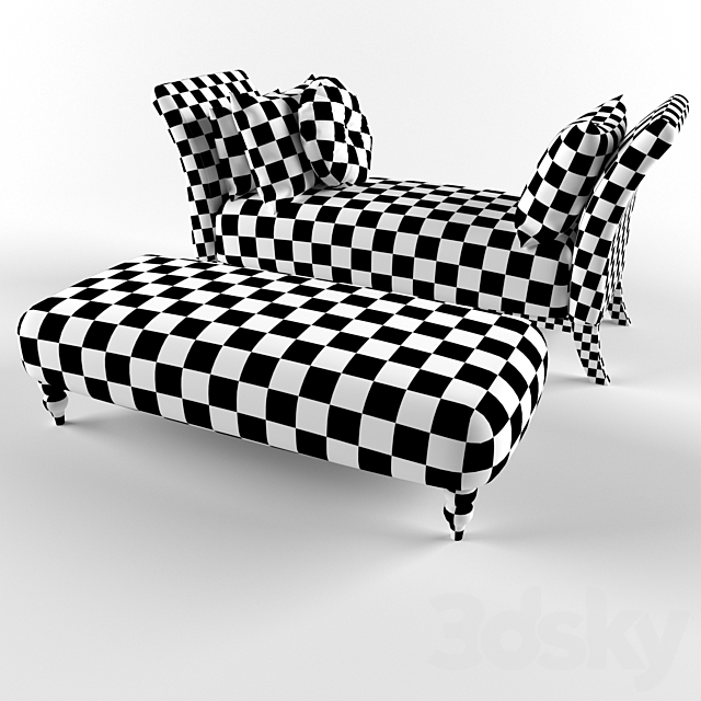 Classic sofa 3DS Max Model - thumbnail 2