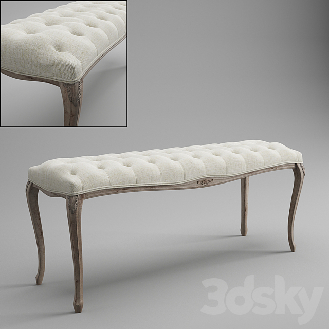 Classic style bench 3DSMax File - thumbnail 1