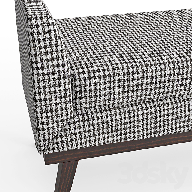 Classic upholstered bench 3ds Max - thumbnail 2