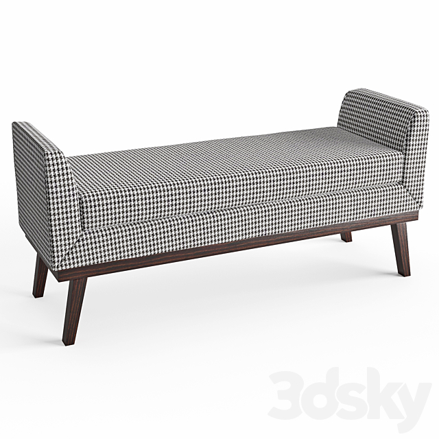 Classic upholstered bench 3ds Max - thumbnail 3