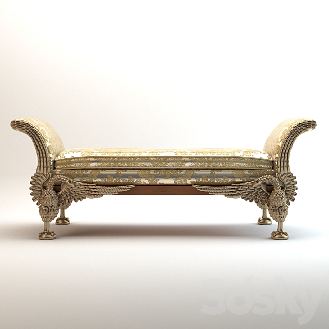 Classical bench 3DS Max Model - thumbnail 2