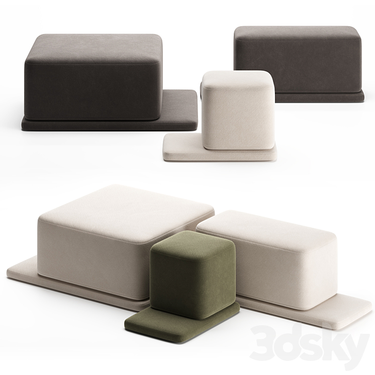 COAST | Pouf by Woo Furniture 3DS Max Model - thumbnail 1