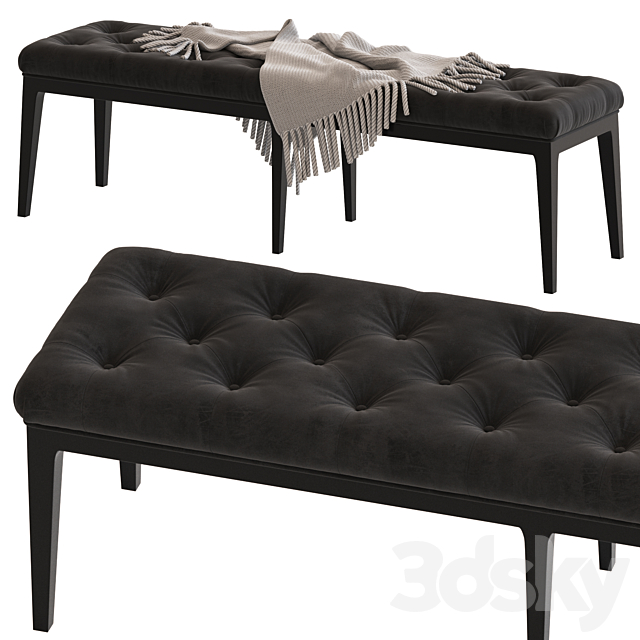 Coco Republic Piccadilly Tufted Bench 3DSMax File - thumbnail 2