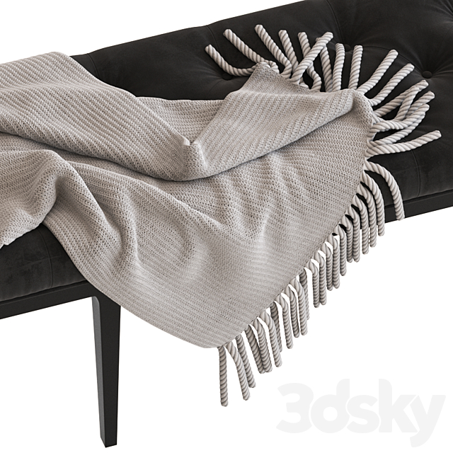 Coco Republic Piccadilly Tufted Bench 3DSMax File - thumbnail 3